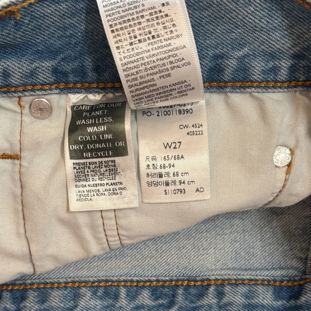 Levi's Light Blue Distressed Jean Shorts - Picture 5 of 5